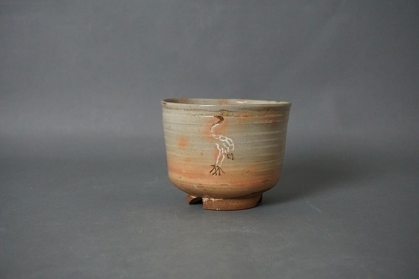 立鶴 筒茶碗 茶道具 高麗茶碗 御本立鶴茶碗写し 古萩 - 陶芸